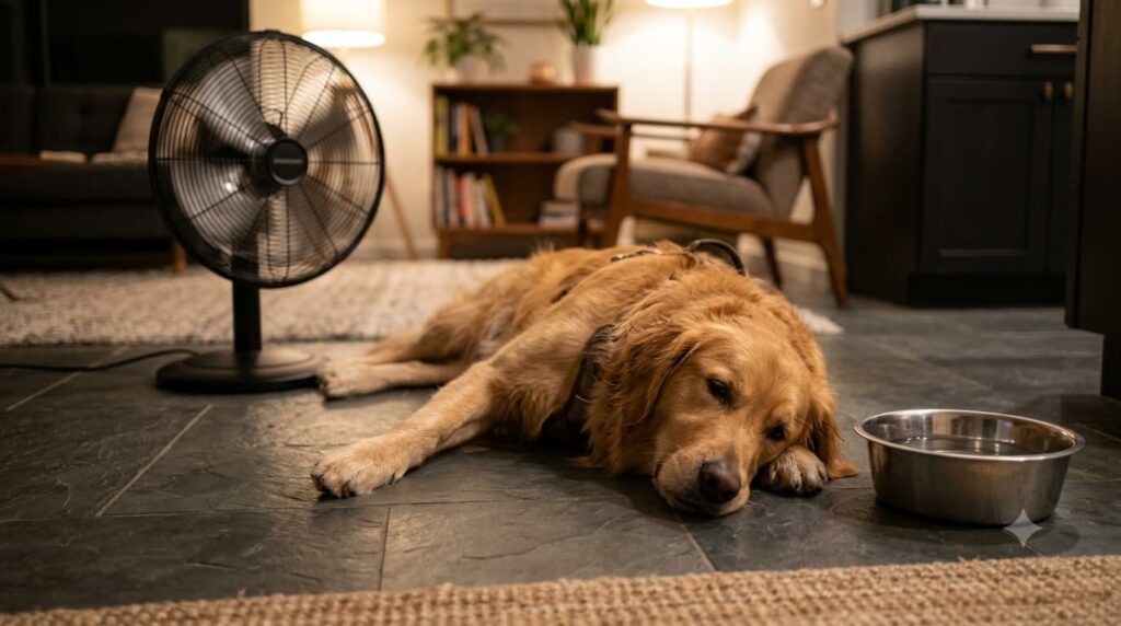 Dog overheating and panting at night