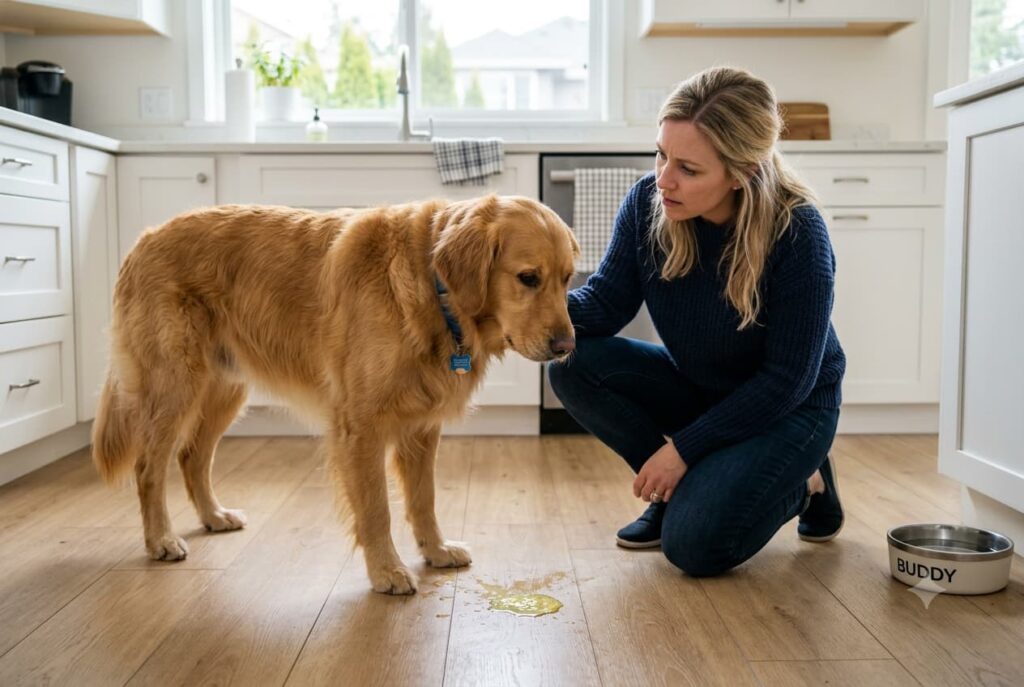 why is my dog vomiting yellow