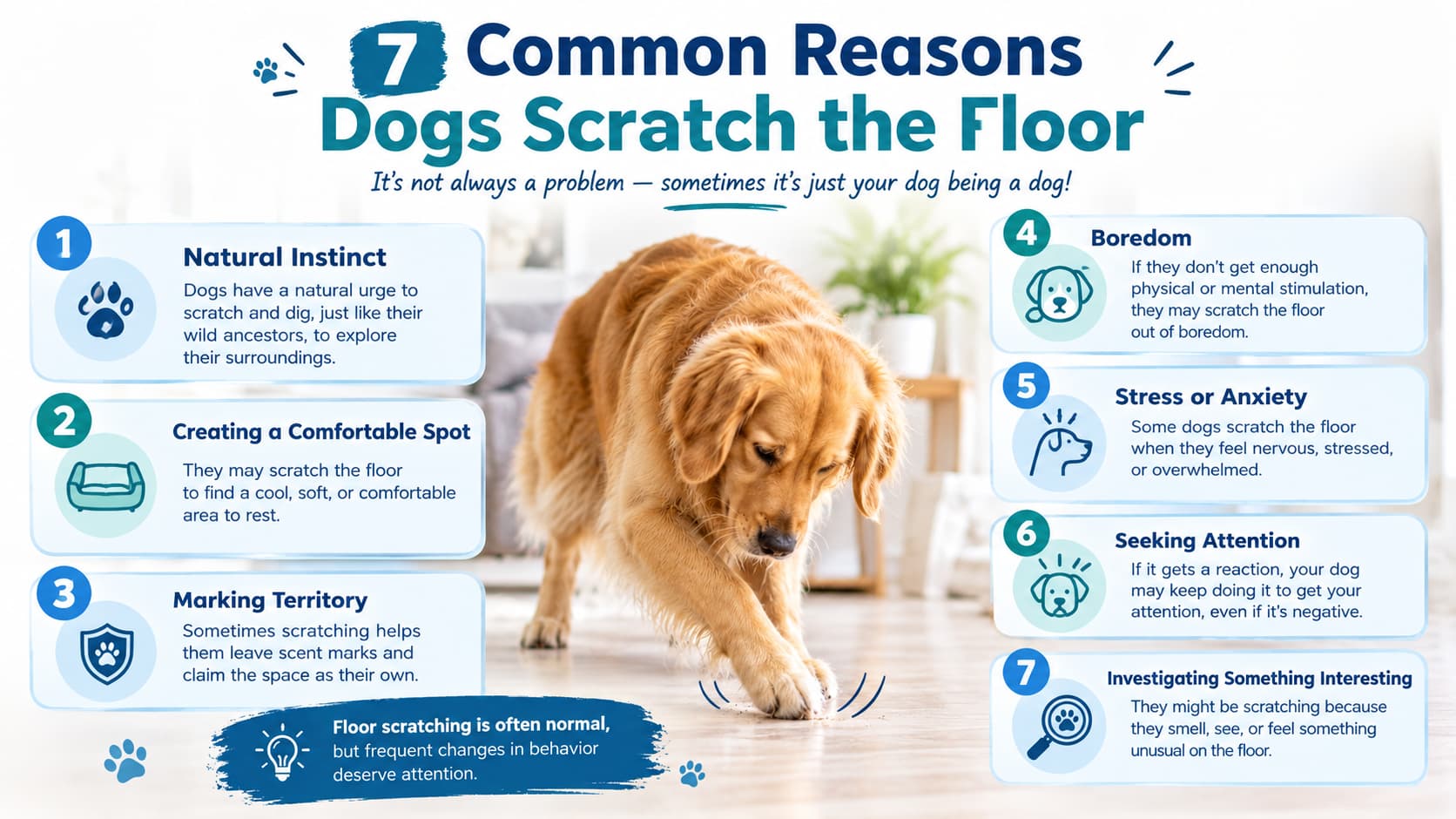 7 Common Reasons Dogs Scratch the Floor