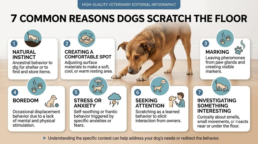 7 common reasons dogs scratch the floor