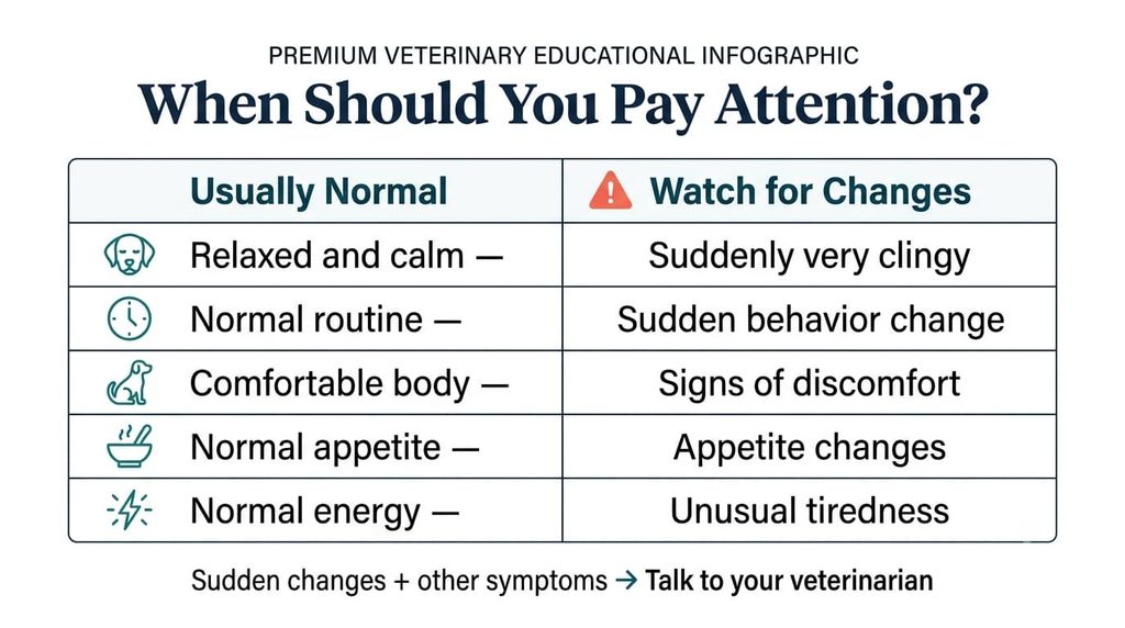 Normal and concerning changes in a dog's behavior