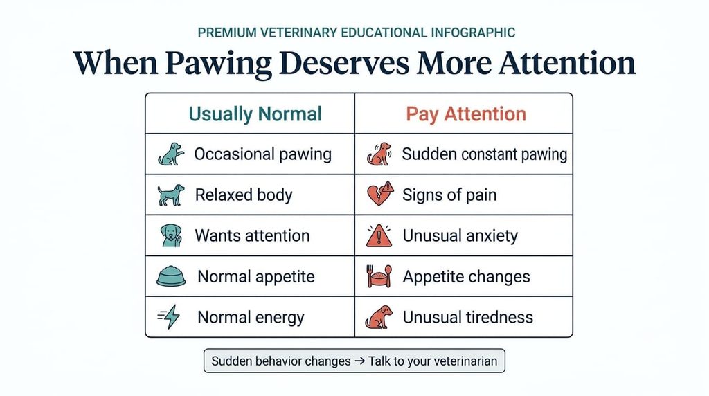 Normal and concerning dog pawing behavior