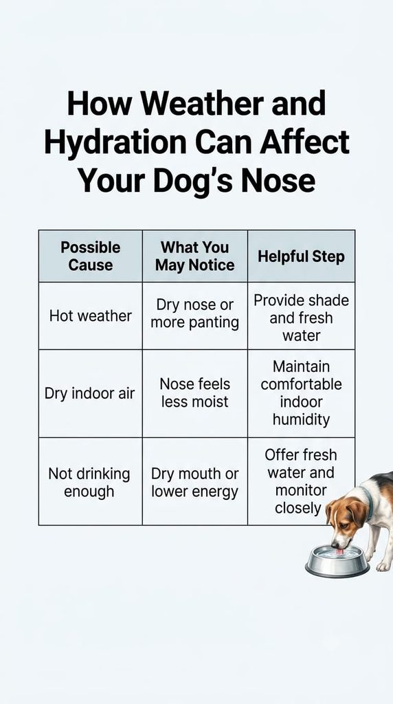 How weather and hydration affect a dog's nose