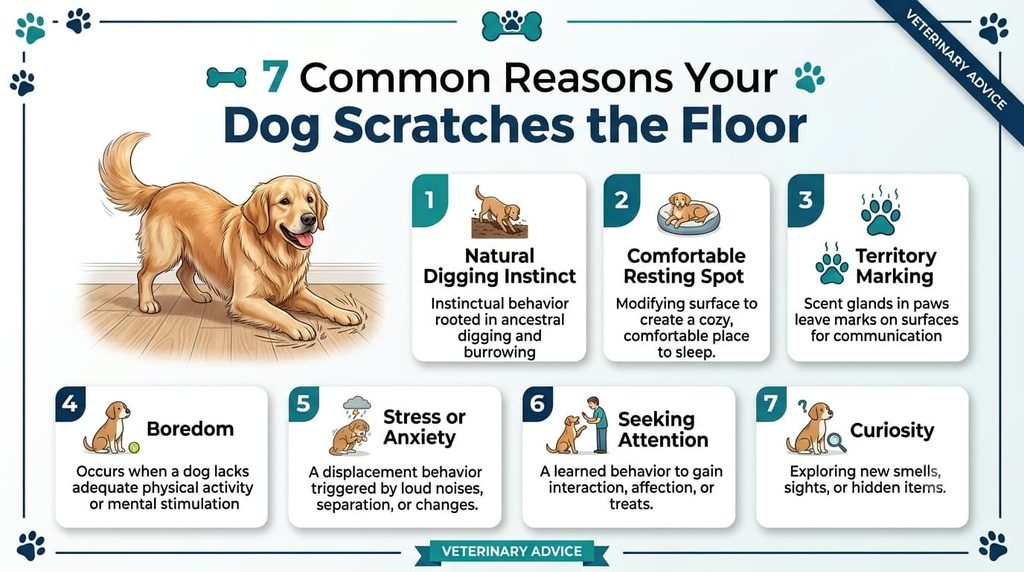 7 common reasons why dogs scratch the floor